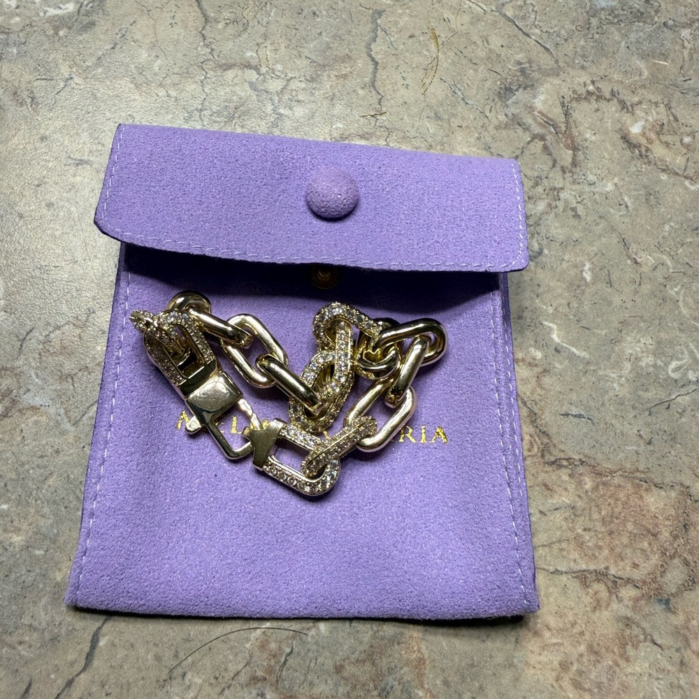 Melinda Maria Gold Frankie Pavé Chain Bracelet NEW